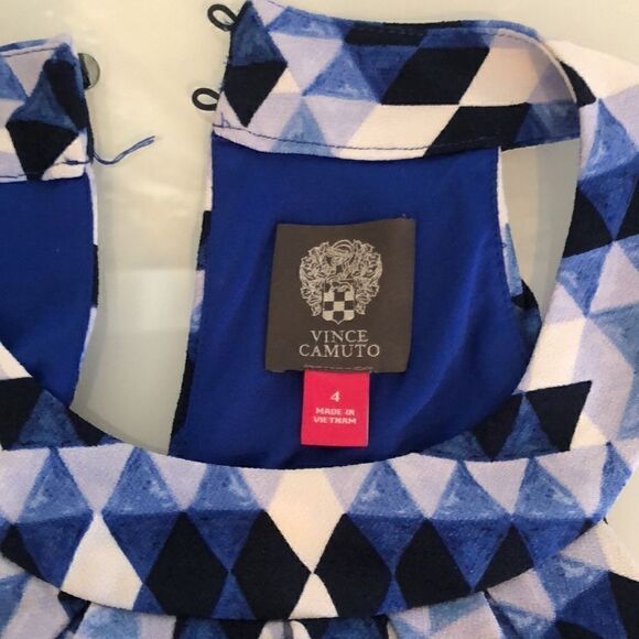 Vince Camuto Blue and White Geometric Dress - Picture 11 of 13